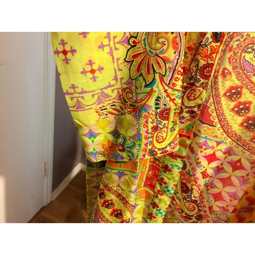 RAJ Paisley Multicolor Kimono Cover, with Pockets,  One Size - NWT - Picture 3 of 5
